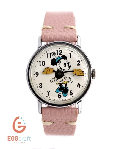 Vintage Minnie Mouse Watch 1970 Ingersoll - Timex Disney Mechanical